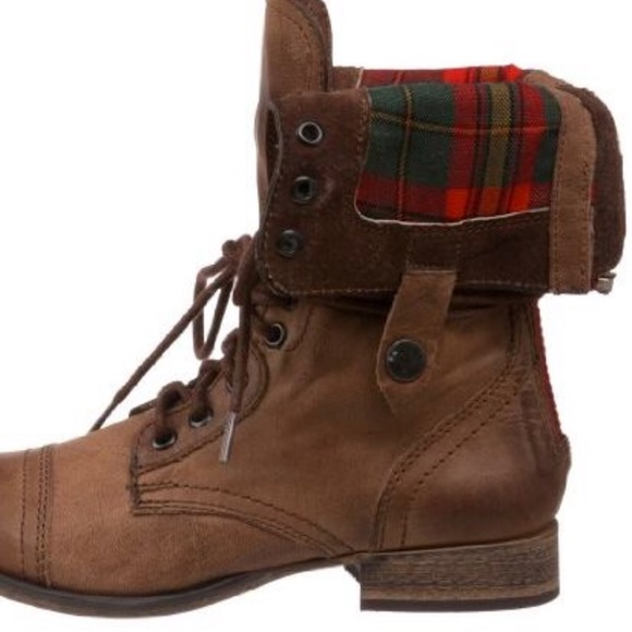 Steve Madden Flannel Combat Boots Sz 7 - Picture 5 of 5
